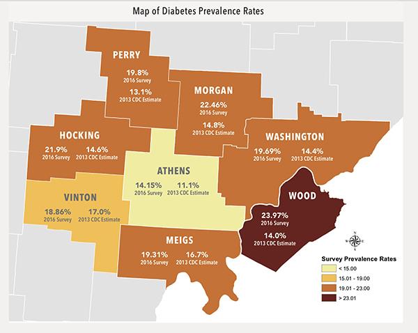 Map of Diabetes Prevalence Rates