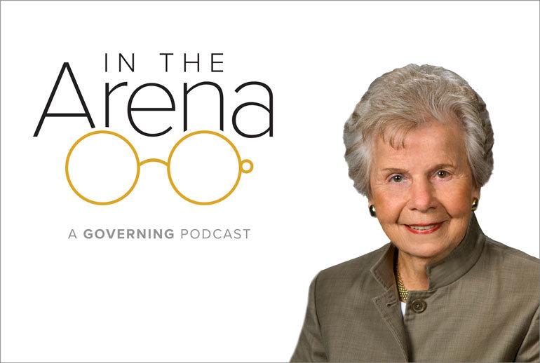 In the Arena podcast with photo of Jo Ann Davidson