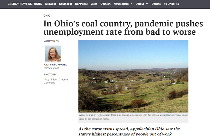 Screenshot of Energy News Network article by Gilbert Michaud 