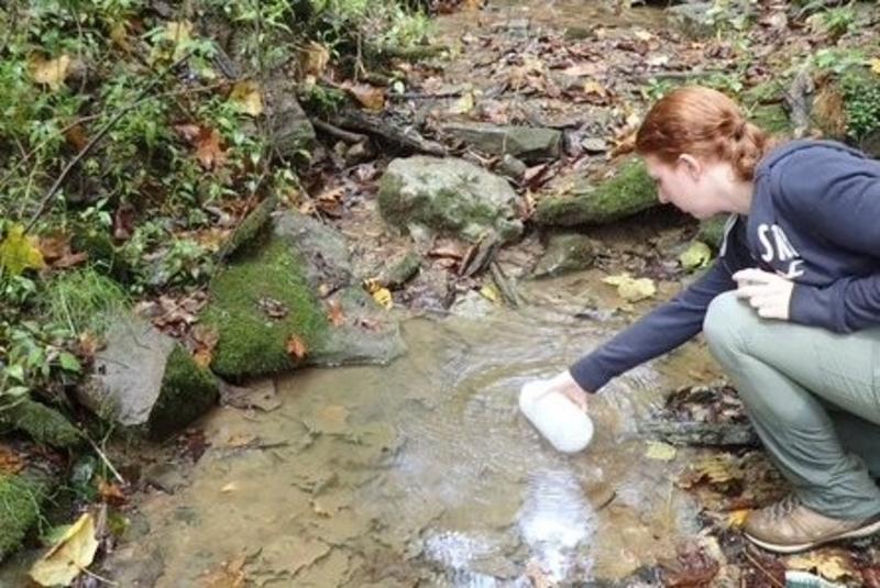 A team member works on site at the Robinson-Ryerson stream restoration project